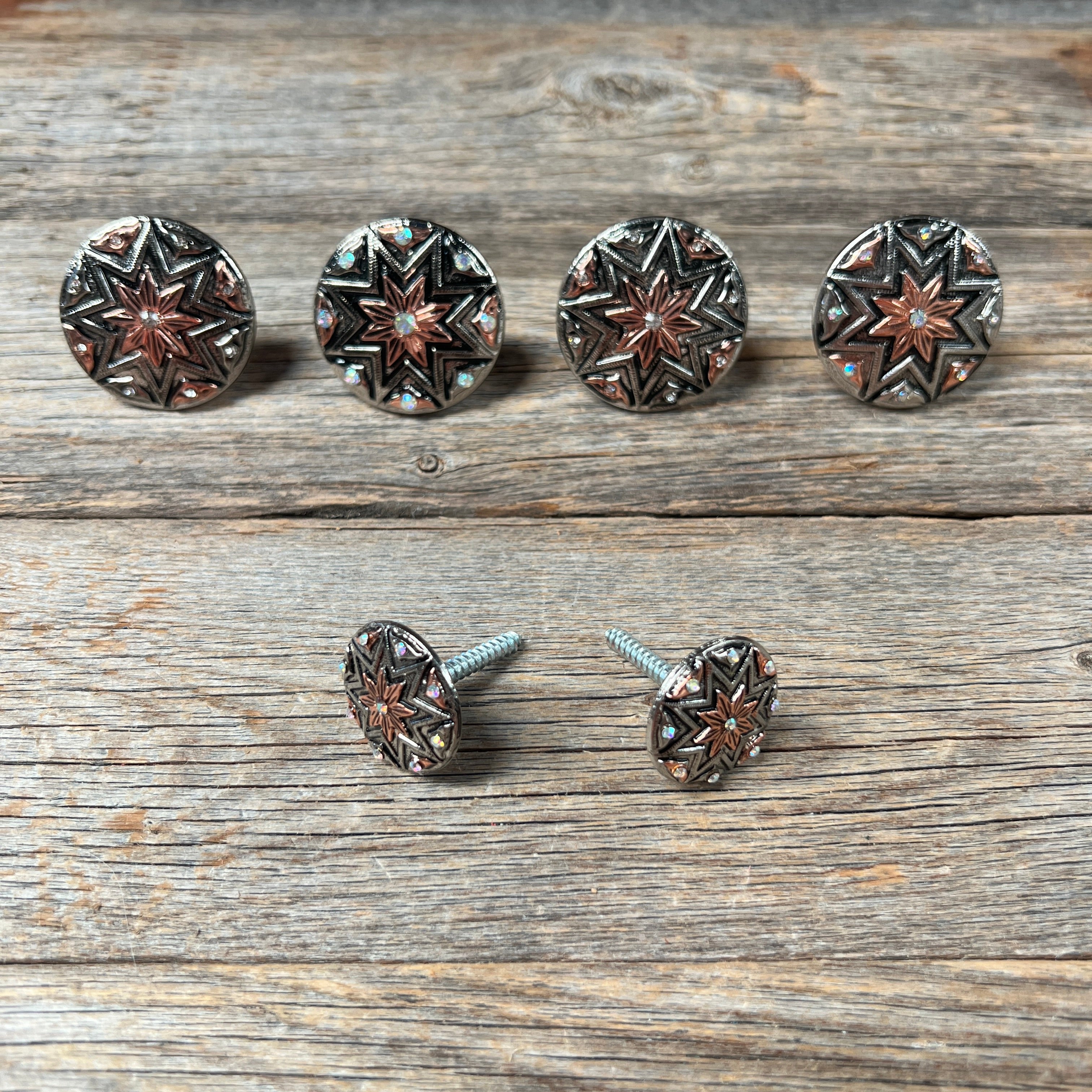 Starburst Antique Silver Western Concho W185