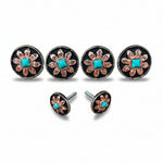 Copper Turquoise Sunflower Western Concho W188