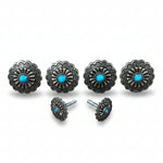 Antique Silver Turquoise Western Concho W203