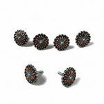 Antique Silver and Copper Floral Western Concho W220