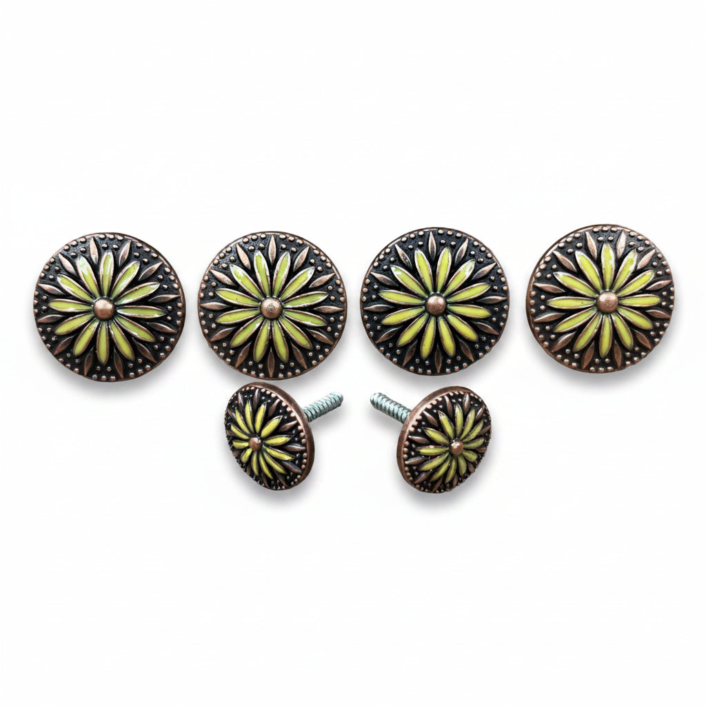 Copper Yellow Daisy Flower Western Concho W229 | Rodeo Drive