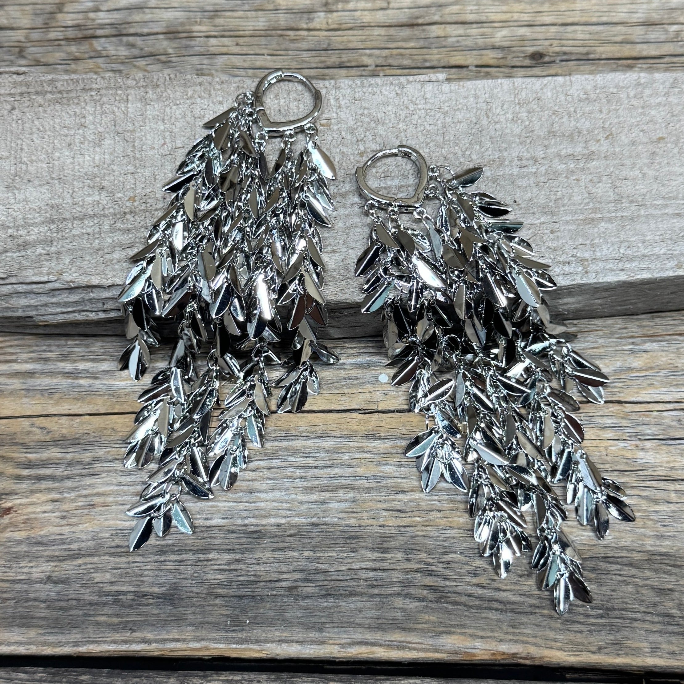 Silver Leaves Dangle NFR Style Fashion Earrings - Rodeo Drive Conchos