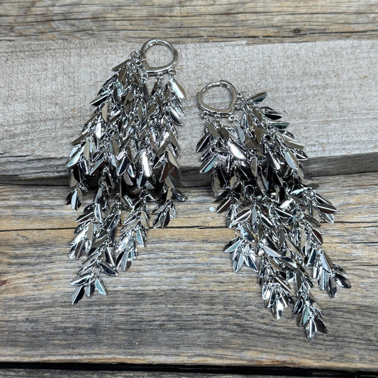 Silver Leaves Dangle NFR Style Fashion Earrings - Rodeo Drive Conchos