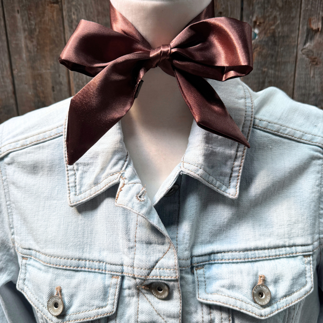 Solid Brown Wild_Rag_Scarf_for_Cowgirls_Rodeo_Drive_Conchos