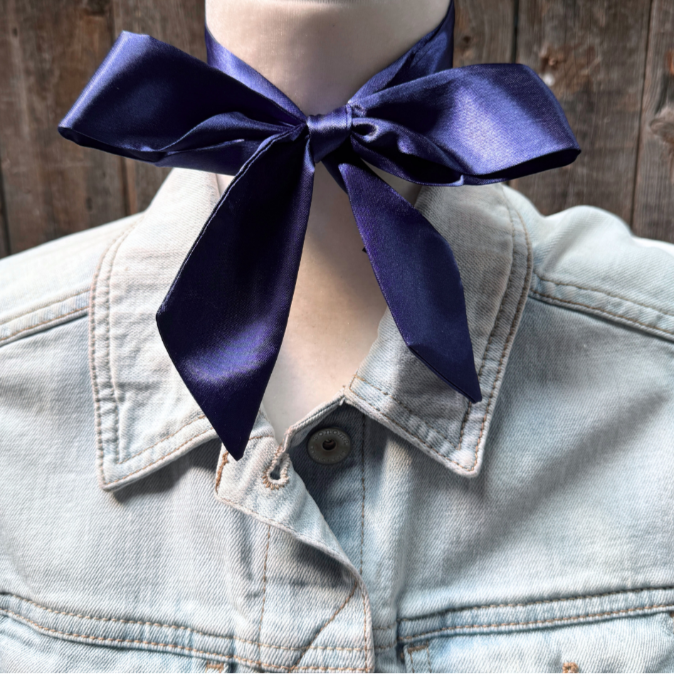 Solid Dark Blue Wild_Rag_Scarf_for_Cowgirls_Rodeo_Drive_Conchos