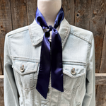 Solid Dark Blue Wild_Rag_Scarf_for_NFR_Cowgirls_Rodeo_Drive_Conchos