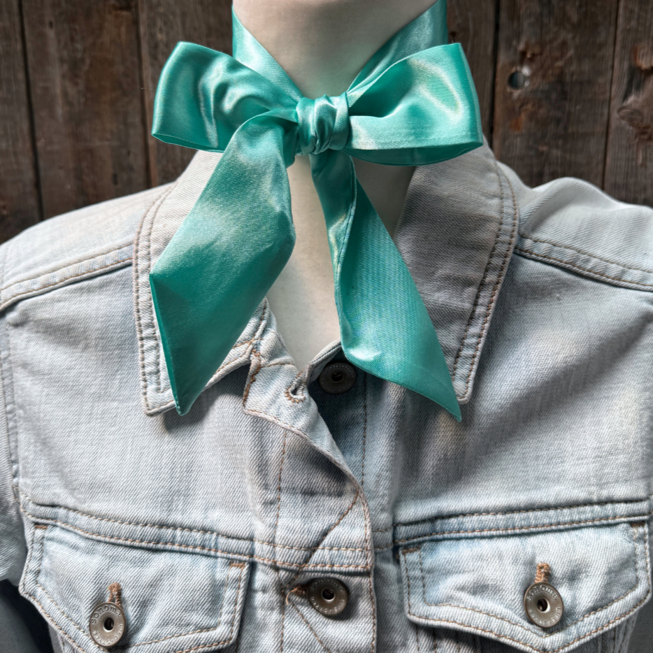 Solid Turquoise Wild_Rag_Scarf_for_Cowgirls_Rodeo_Drive_Conchos