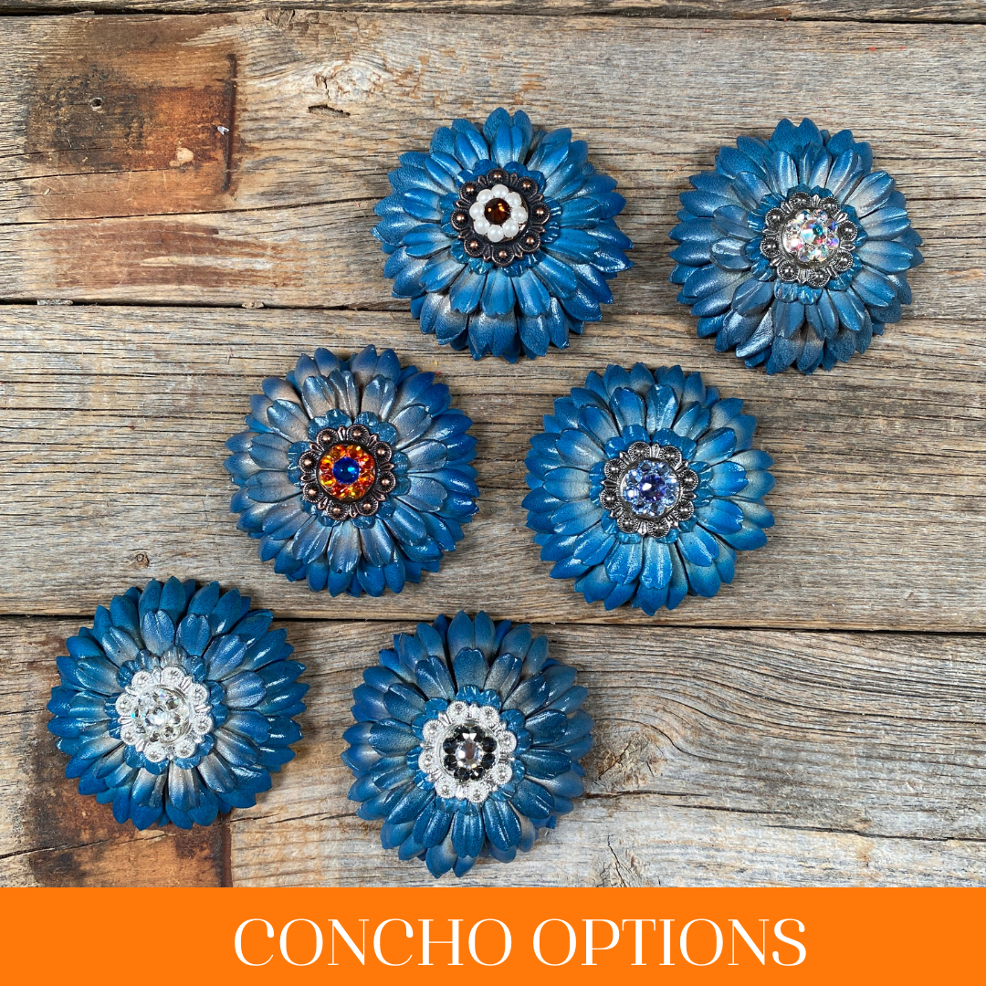 Turquoise Daisy Leather Flowers - 1