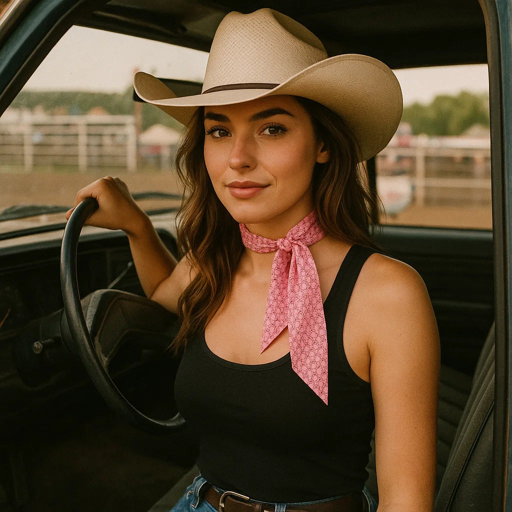 Pink Western Skinny Mini Wild Rag Scarf / Cowgirl Necktie #TW132