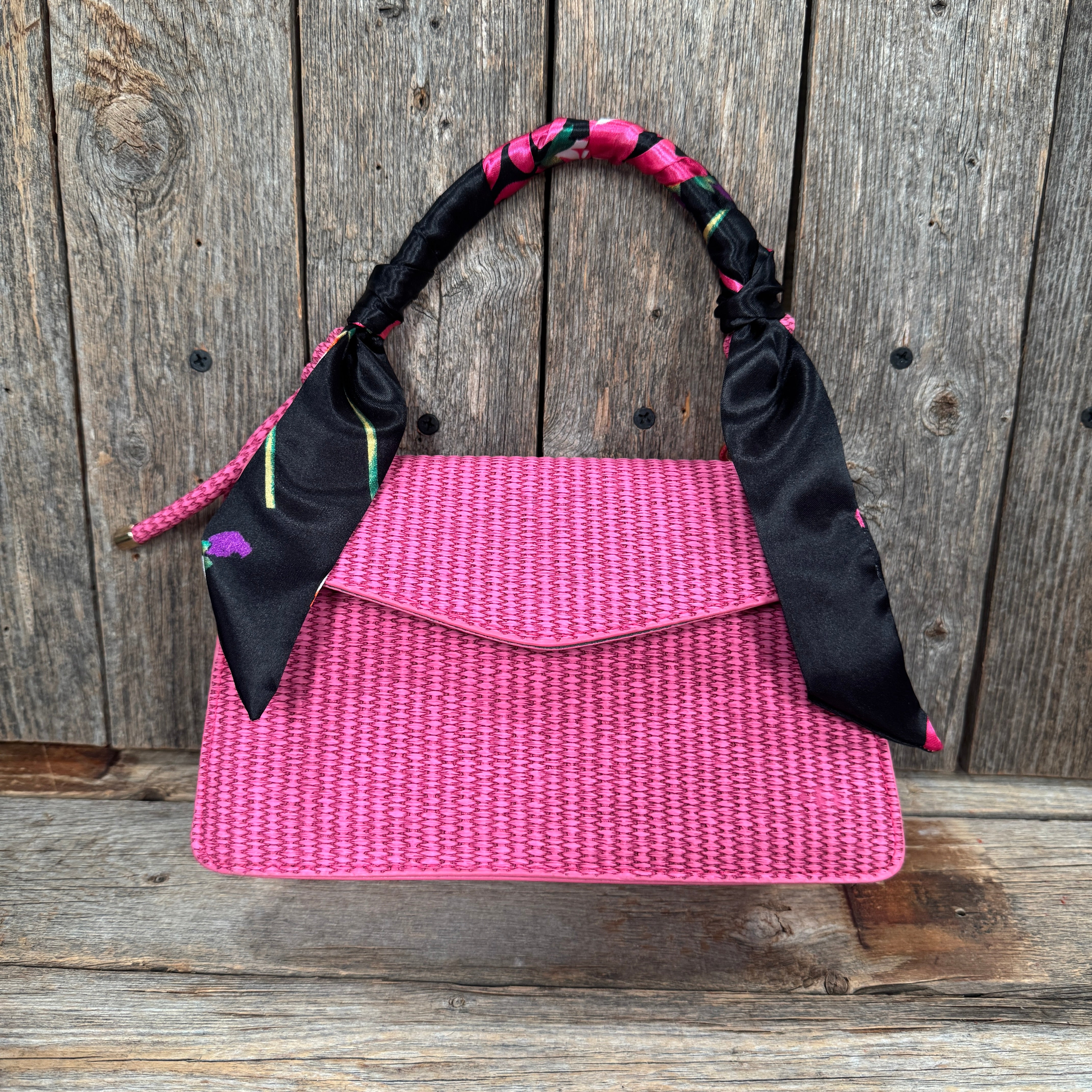 Black and Pink Western Skinny Mini Wild Rag Scarf / Cowgirl Necktie #TW320