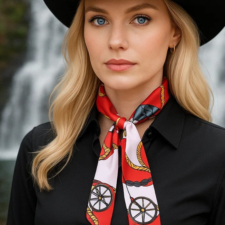 Red Western Skinny Mini Wild Rag Scarf / Cowgirl Necktie #TW322
