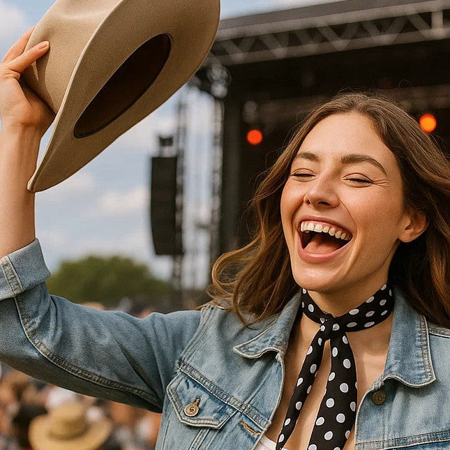 Black and White Western Skinny Mini Wild Rag Scarf / Cowgirl Necktie #TW331