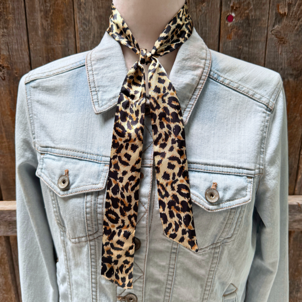 Tan Cheetah Wild_Rag_Scarf_for_NFR_Cowgirls_Rodeo_Drive_Conchos