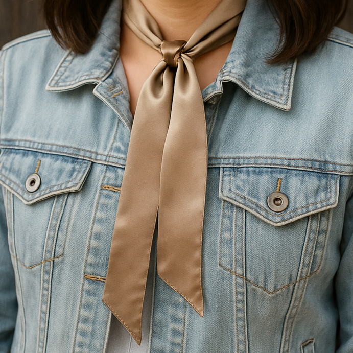 Tan Wild_Rag_Necktie_for_Cowgirls_Rodeo_Drive_Conchos