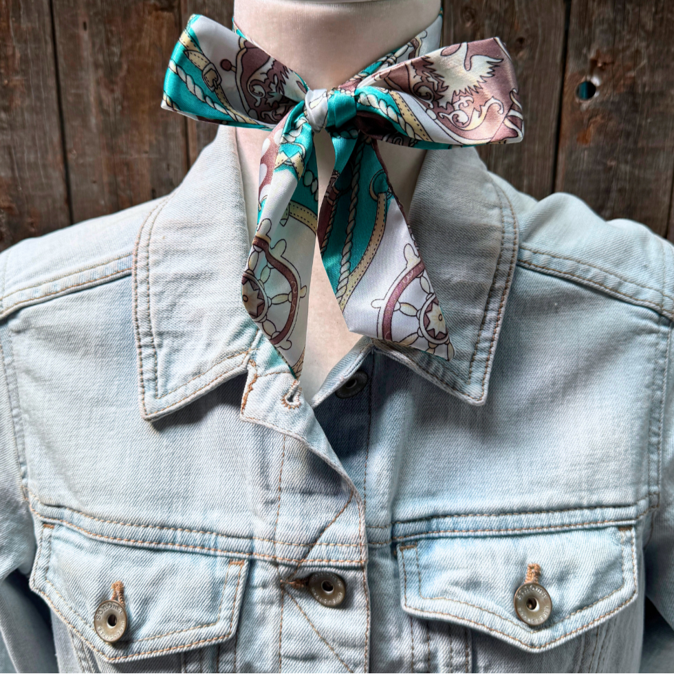 Turquoise Nautical Wild_Rag_Scarf_for_Cowgirls_Rodeo_Drive_Conchos
