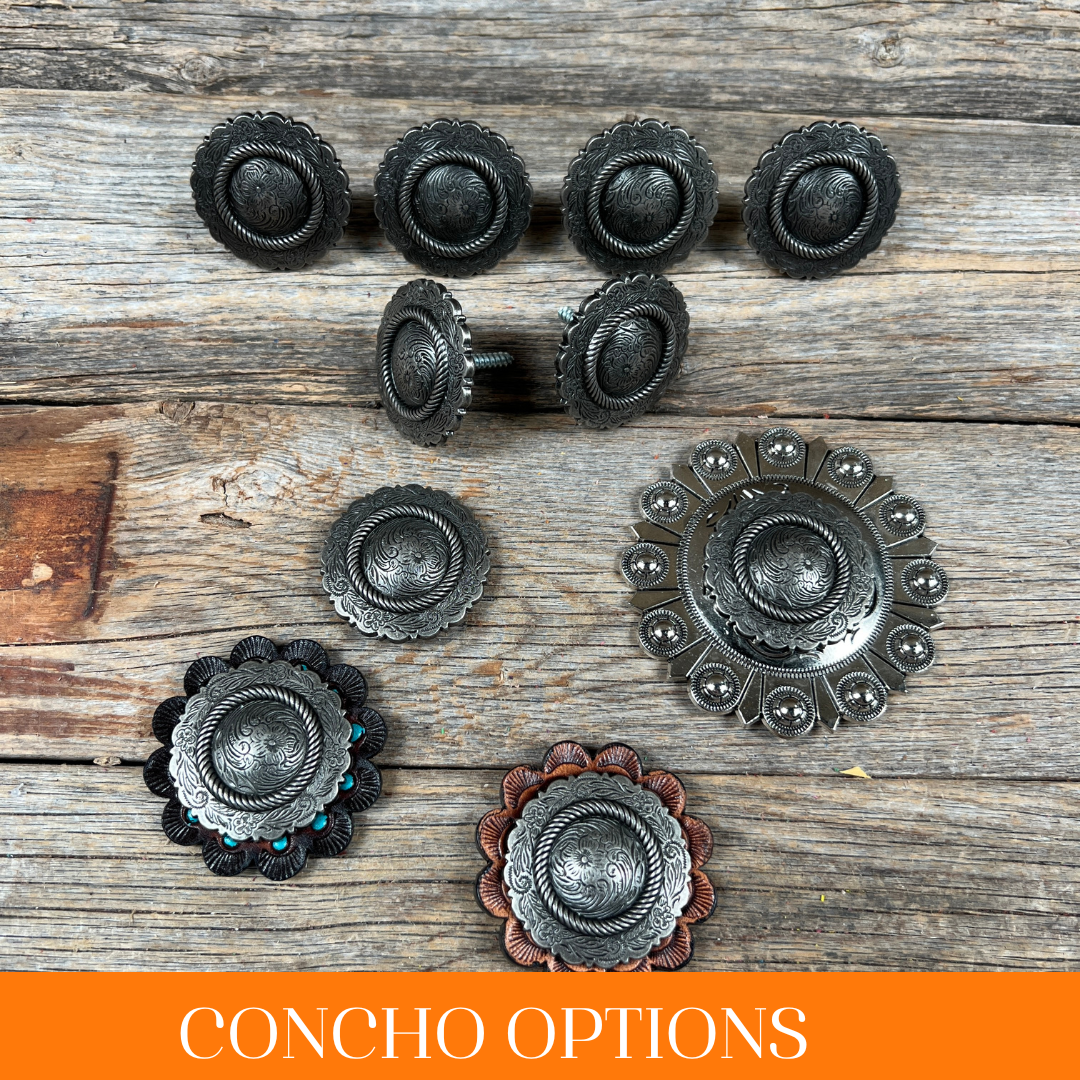 Antique Silver Round Western Concho W102