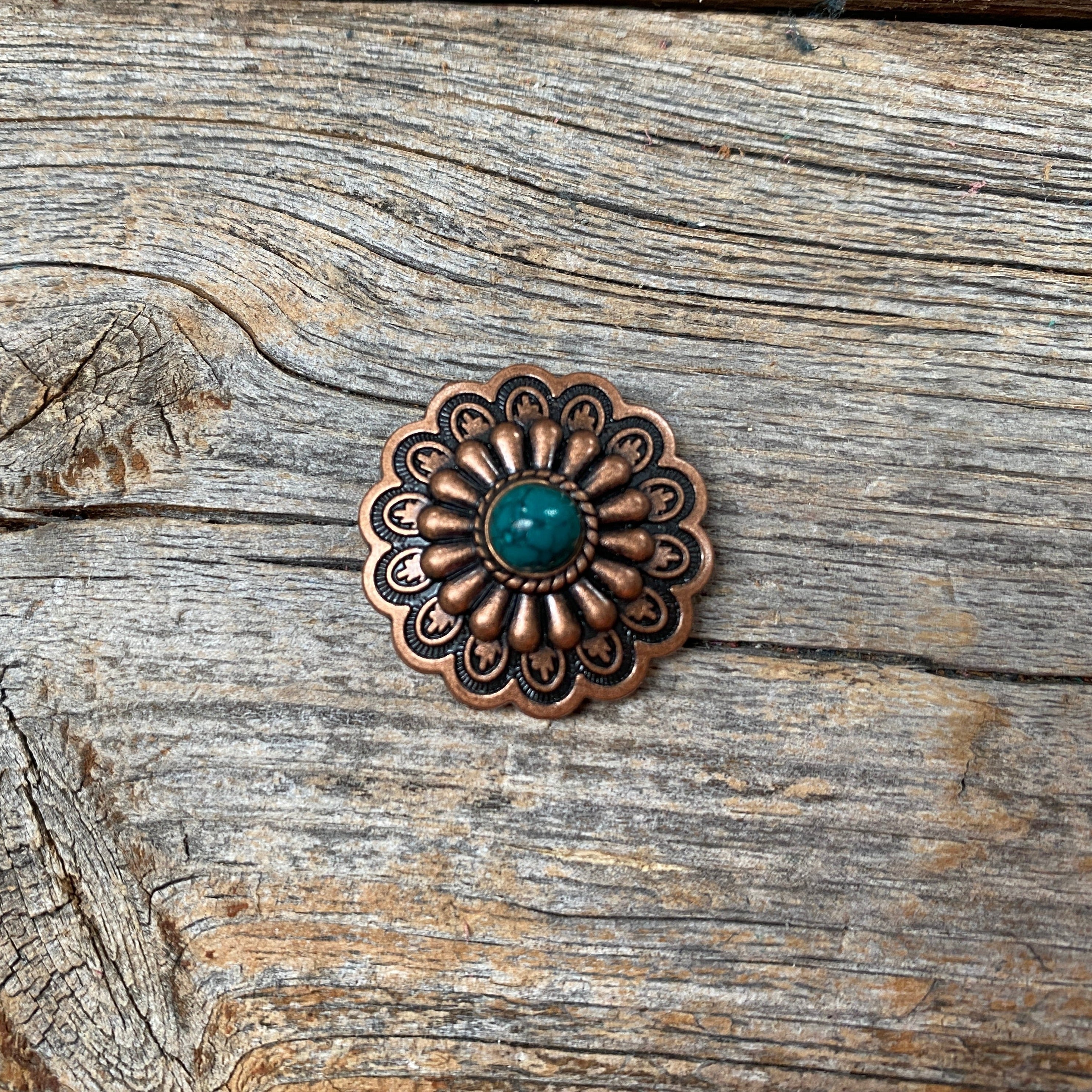 Copper Turquoise Western Concho W103