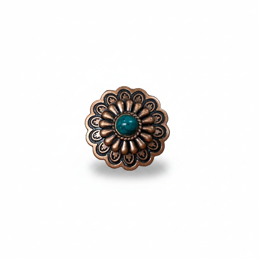 Copper Turquoise Western Concho W103