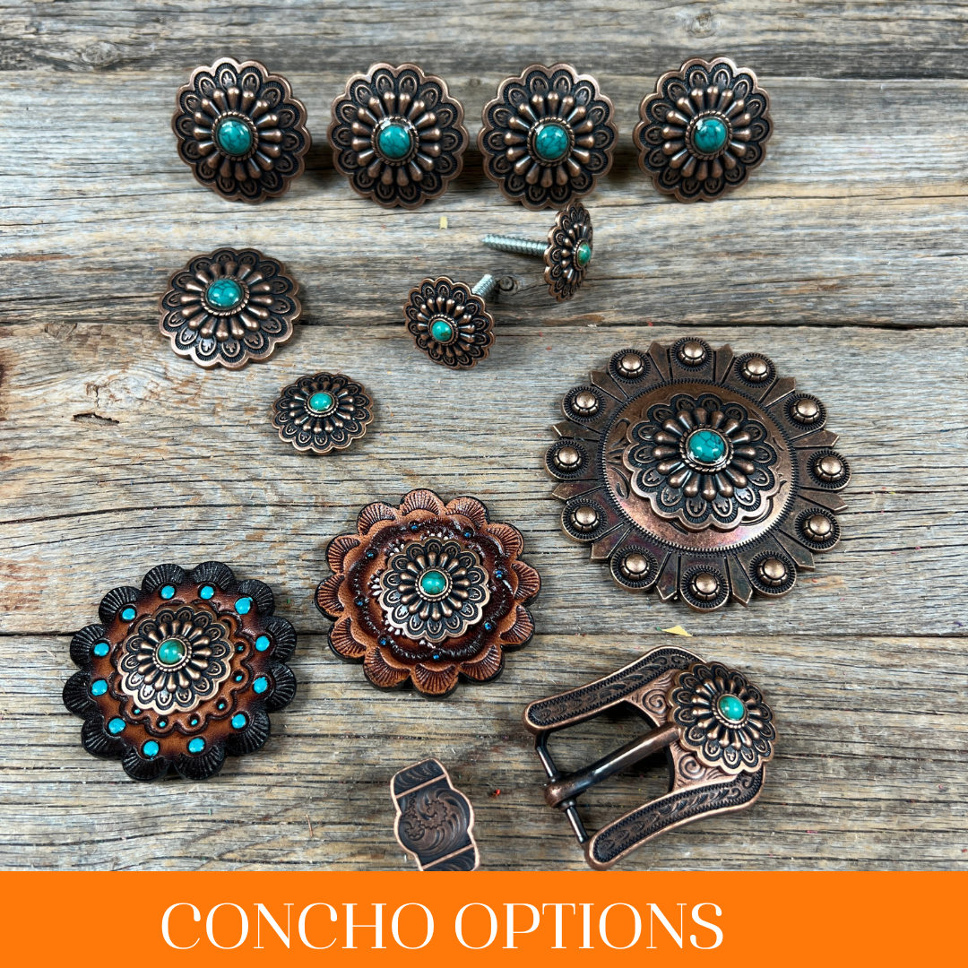 Copper Turquoise Western Concho W103