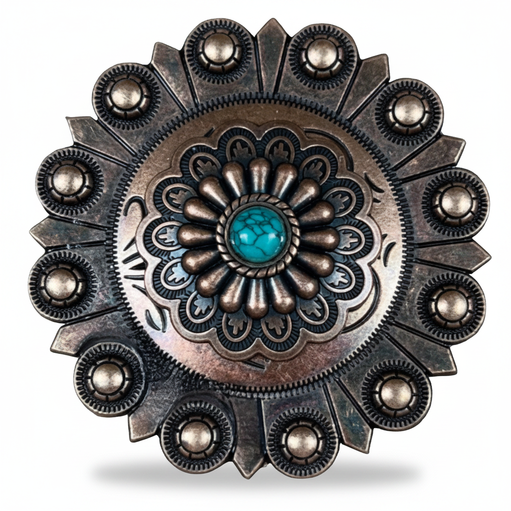 Copper Turquoise Western Concho W103