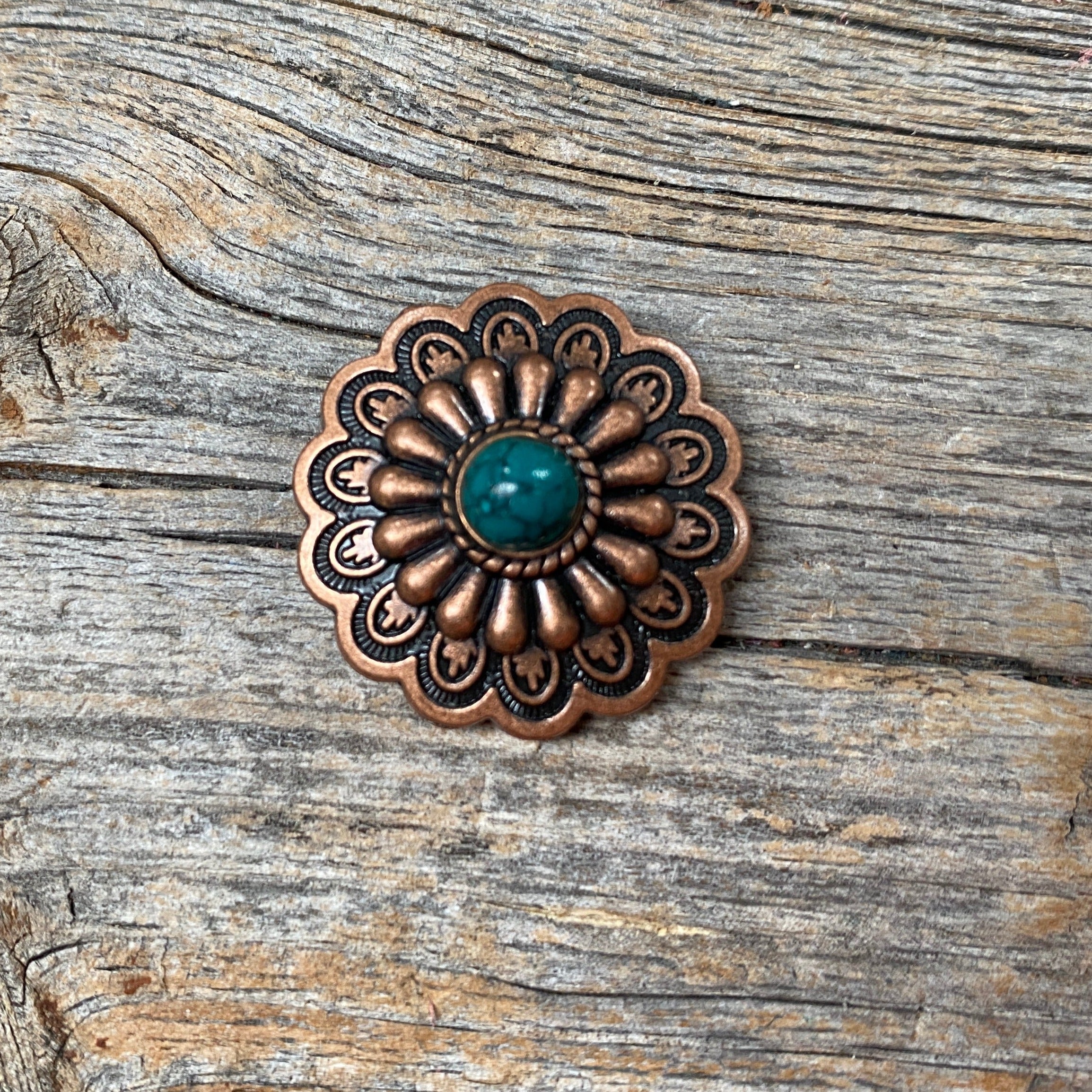 Copper Turquoise Western Concho W103