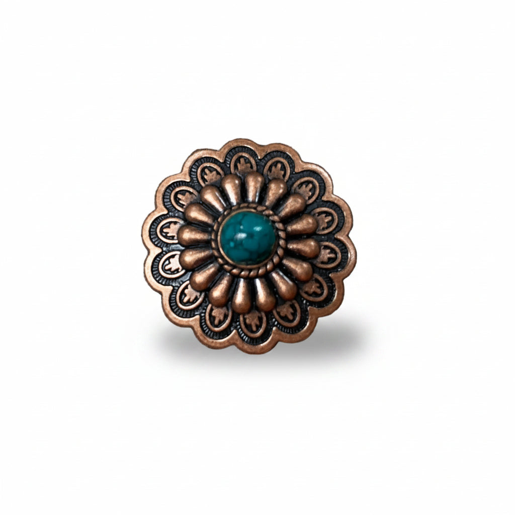 Copper Turquoise Western Concho W103