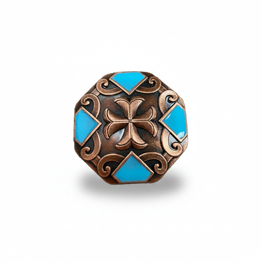 Copper Turquoise Western Concho W104