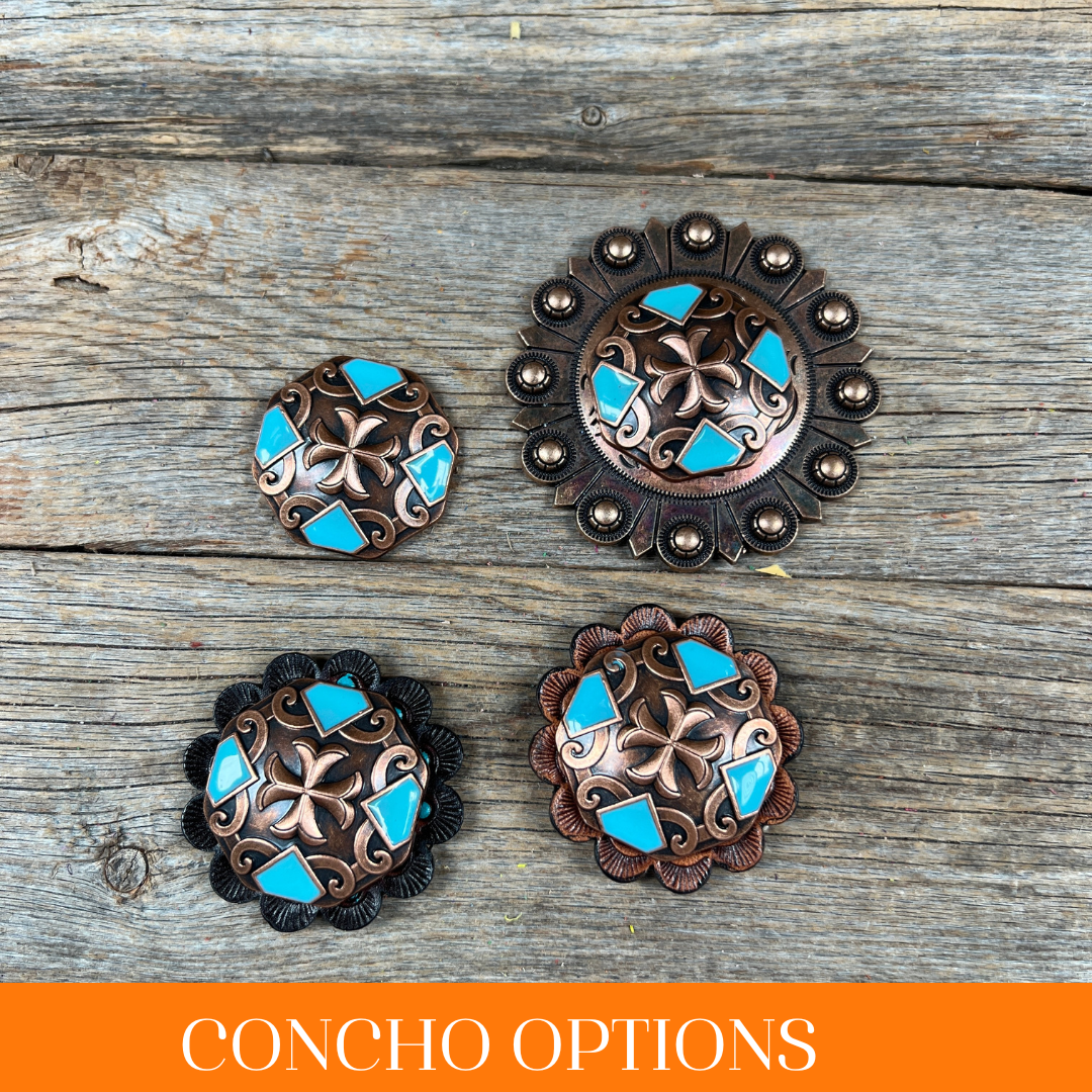 Copper Turquoise Western Concho W104