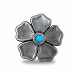 Antique Silver Flower Turquoise Western Concho W110