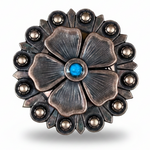 Copper Flower Turquoise Western Concho W111