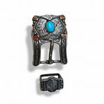 Antique Silver & Copper Turquoise Concho Concho W115
