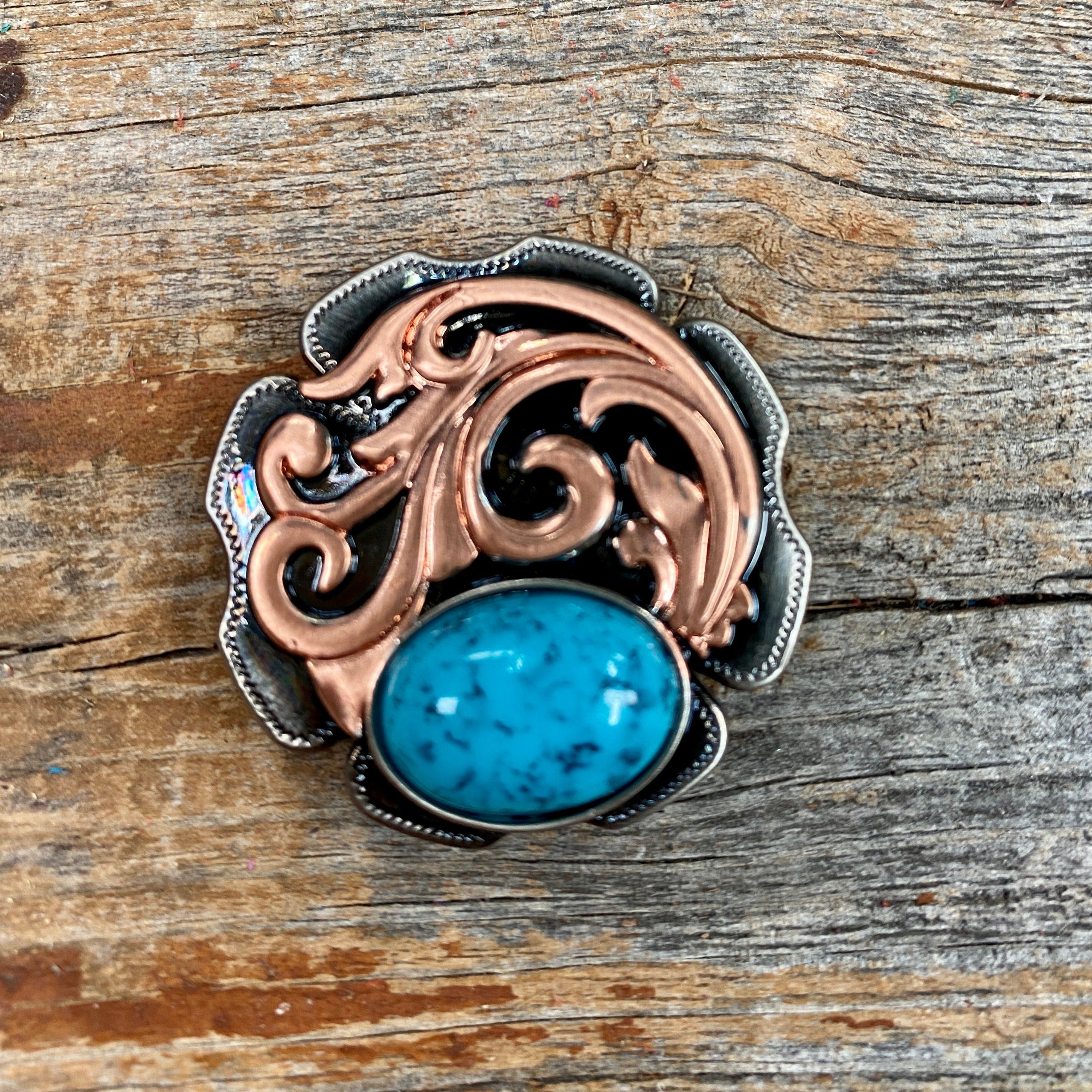 Copper Turquoise Howlite Western Concho W121