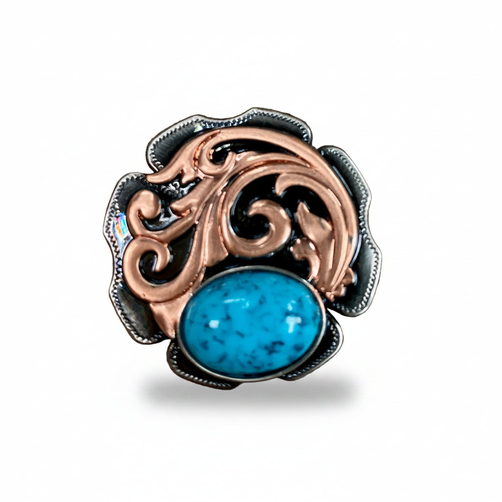 Copper Turquoise Howlite Western Concho W121