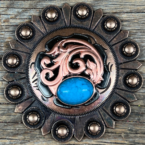 Copper Turquoise Howlite Western Concho W121