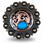 Copper Turquoise Howlite Western Concho W121