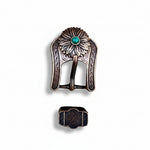 Copper Daisy Turquoise Western Concho W132