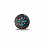 Copper Turquoise & Clear Crystal Western Concho W138