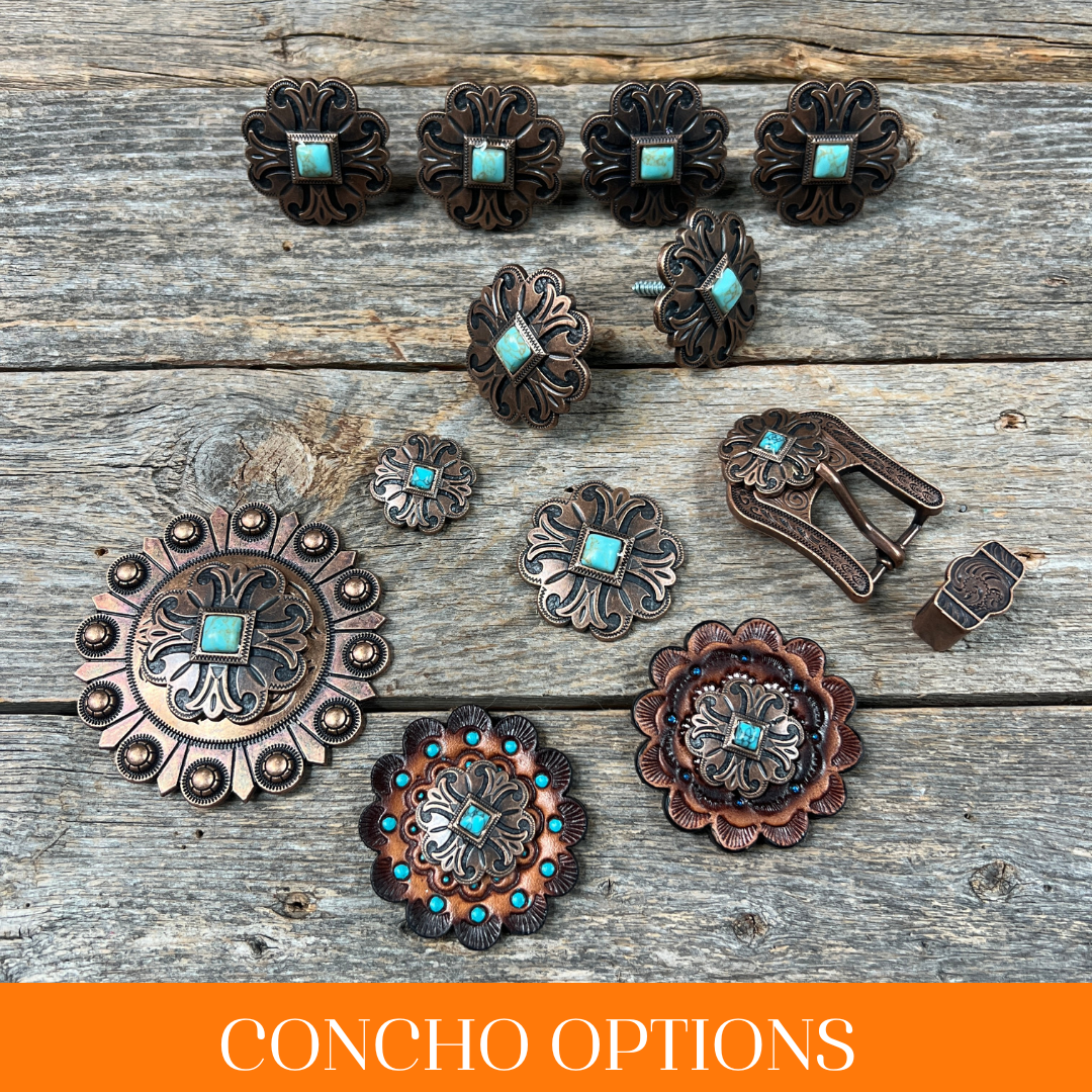 Copper Turquoise Western Concho W141