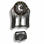 Floral Dots Antique Silver Western Concho W147