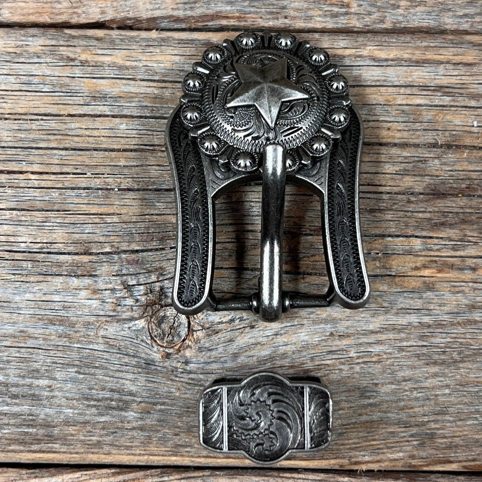 Antique Silver Star Western Concho W174