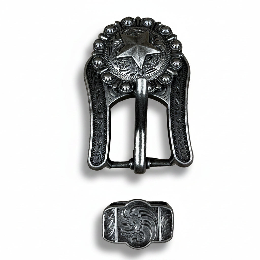 Antique Silver Star Western Concho W174