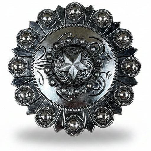 Antique Silver Star Western Concho W174