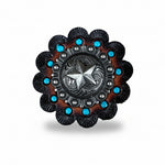 Antique Silver Star Western Concho W174