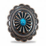 Copper Turquoise Oval Western Concho W179