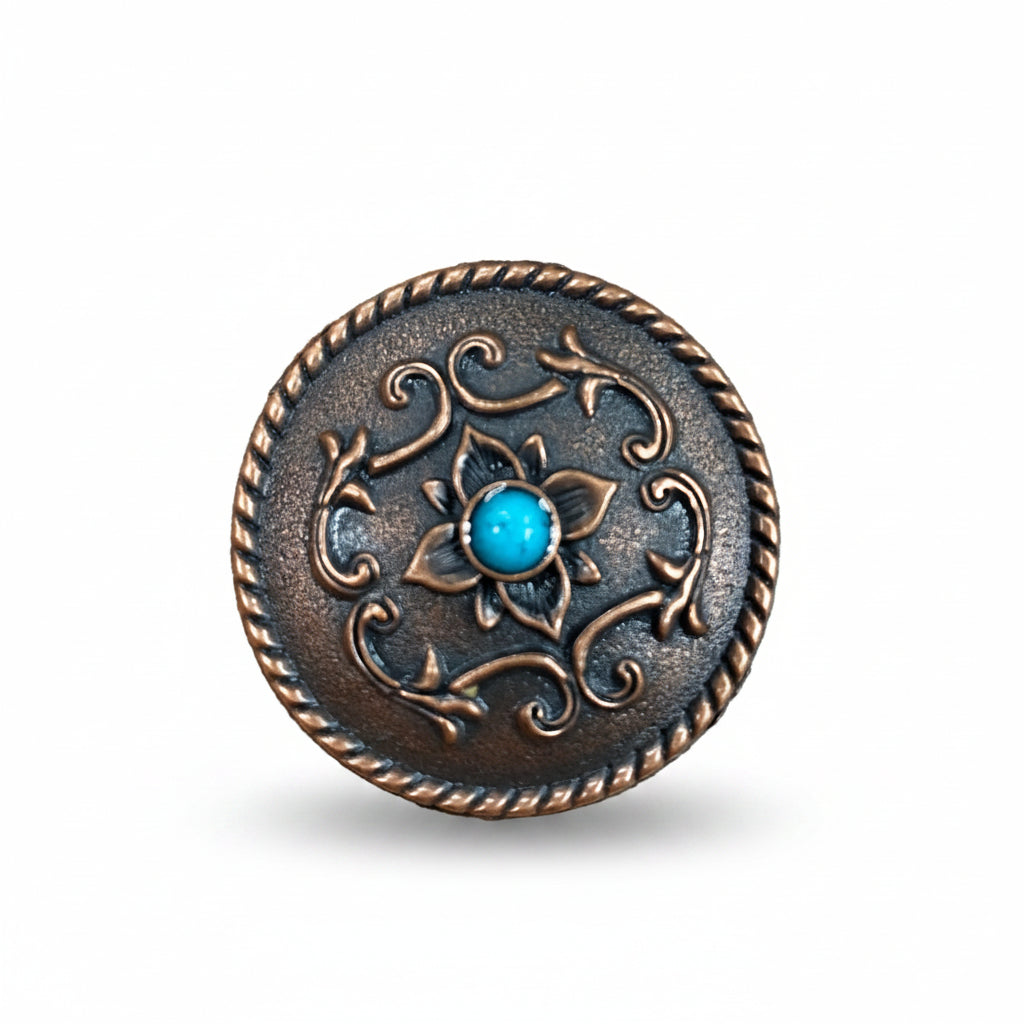 Copper Turquoise Western Concho W180