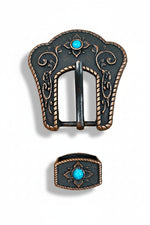 Copper Turquoise Western Concho W180