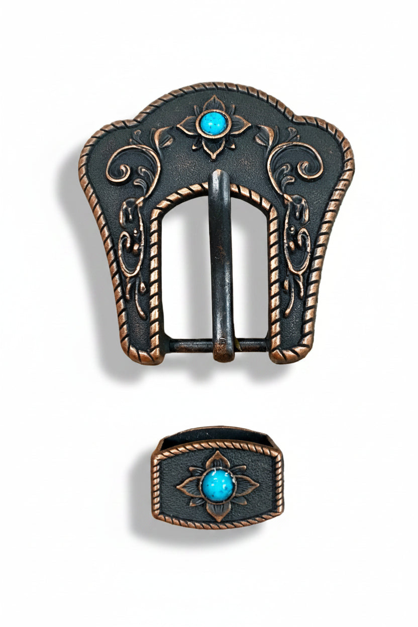 Copper Turquoise Western Concho W180
