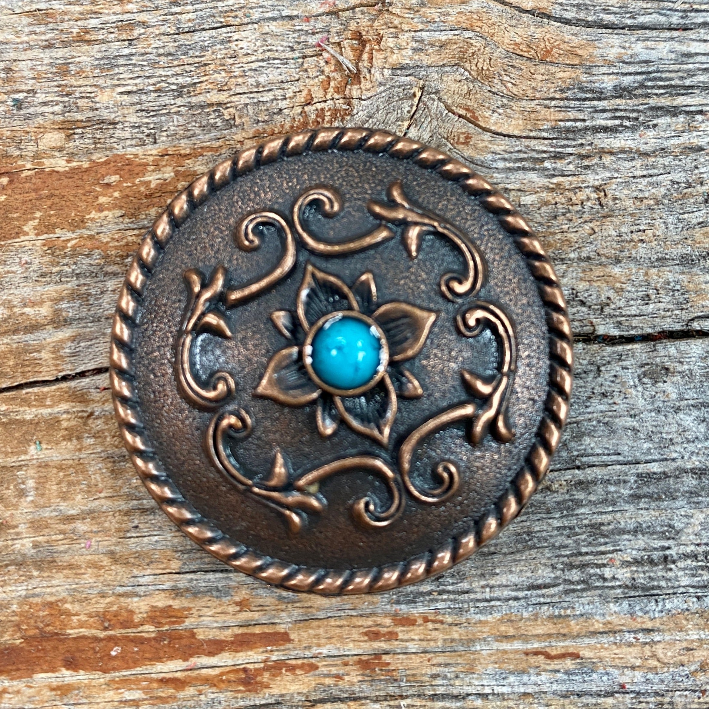 Copper Turquoise Western Concho W180