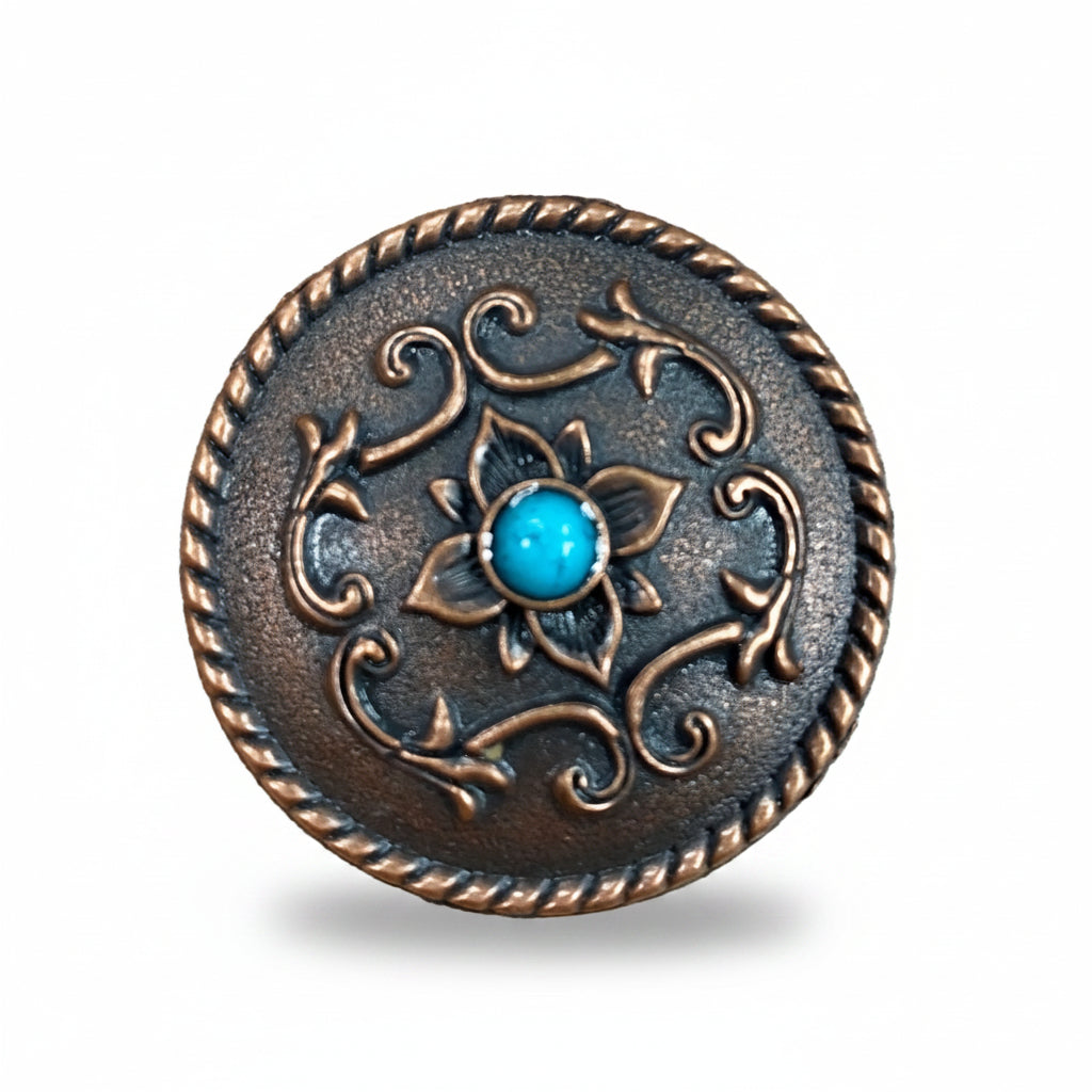 Copper Turquoise Western Concho W180