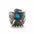 Antique Silver Turquoise Thunderbird Concho W181